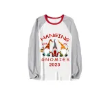 2023 Christmas Family Matching Pajamas Hanging With My Gnomies Red Pajamas Set