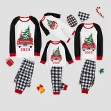 2023 Christmas Matching Family Pajamas Red Plaid Truck with Christmas Tree Gray Pajamas Set With Baby Pajamas