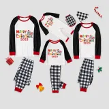 2023 Christmas Matching Family Pajamas Exclusive Design Cartoon Elephant Merry Christmas White Pajamas Set
