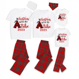 2023 Christmas Matching Family Pajamas Christmas With My Tribe White Short Pajamas Set