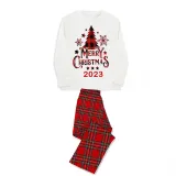 2023 Christmas Matching Family Pajamas Christmas Tree Gray Pajamas Set With Baby Bodysuit