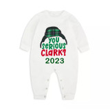 2023 Christmas Matching Family Pajamas You Serious Clark Green Plaid Pants Pajamas Set