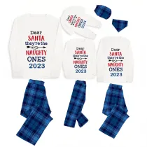 2023 Christmas Matching Family Pajamas They Are the Naughty Ones Black Blue Pajamas Set With Baby Pajamas