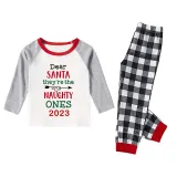 2023 Christmas Matching Family Pajamas They Are the Naughty Ones Black White Plaids Pajamas Set With Baby Pajamas