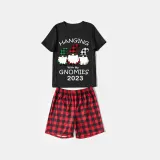 2023 Christmas Matching Family Pajamas Hanging With My Gnomies Black Pajamas Set
