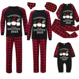 2023 Christmas Matching Family Pajamas Hanging With My Gnomies Black Pajamas Set
