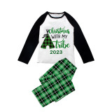 2023 Christmas Matching Family Pajamas Christmas With My Tribe Green Pajamas Set