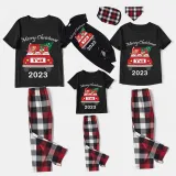 2023 Christmas Matching Family Pajamas Exclusive Design Gnomies Your Are All Merry Christmas Black Short Pajamas Set