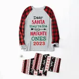 2023 Christmas Matching Family Pajamas They Are the Naughty Ones White Top Reindeer Pants Pajamas Set With Baby Pajamas