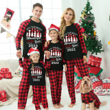 2023 Christmas Matching Family Pajamas Exclusive Design Wonderful Time Black Pajamas Set