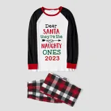 2023 Christmas Matching Family Pajamas They Are the Naughty Ones White Top Reindeer Pants Pajamas Set With Baby Pajamas