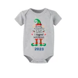 2023 Christmas Matching Family Pajamas Exclusive Design Naughty List Elf Short Blue Plaids Pajamas Set