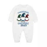 2023 Christmas Matching Family Pajamas Hanging With My Gnomies Blue Plaids Pajamas Set