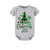 2023 Christmas Matching Family Pajamas Christmas Tree Green Plaids Pajamas Set With Baby Bodysuit