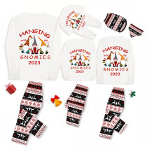 2023 Christmas Family Matching Pajamas Hanging With My Gnomies White Top Reindeer Pants Pajamas Set