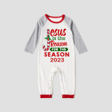 2023 Christmas Matching Family Pajamas Jesus Is The Reason For The Season Black White Plaids Pajamas Set