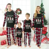 2023 Christmas Matching Family Pajamas Exclusive Design Chillin With My 3 Snowmies Black Reindeer Pajamas Set