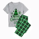 2023 Christmas Matching Family Pajamas Christmas Tree Green Plaids Pajamas Set With Baby Bodysuit