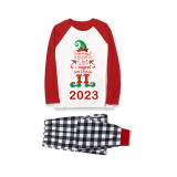 2023 Christmas Matching Family Pajamas Exclusive Design Naughty List Elf Black White Plaids Pajamas Set