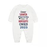 2023 Christmas Matching Family Pajamas They Are the Naughty Ones Black Blue Pajamas Set With Baby Pajamas