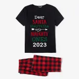 2023 Christmas Matching Family Pajamas They Are the Naughty Ones Black Pajamas Set With Baby Pajamas