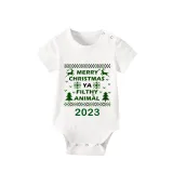 2023 Christmas Matching Family Pajamas Exclusive Design Couple Reindeer Pattern Short Green Plaids Pajamas Set