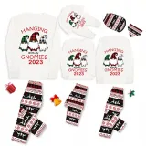 2023 Christmas Matching Family Pajamas Hanging With My Gnomies White Pajamas Set