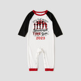 2023 Christmas Matching Family Pajamas Exclusive Design Wonderful Time Reindeer Pants Pajamas Set
