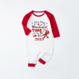 2023 Christmas Matching Family Pajamas Exclusive Design It is The Wonderful Time Reindeer Pants Pajamas Set