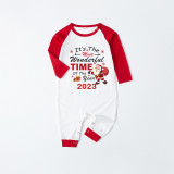 2023 Christmas Matching Family Pajamas Exclusive Design It is The Wonderful Time Reindeer Pants Pajamas Set