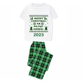 2023 Christmas Matching Family Pajamas Exclusive Design Couple Reindeer Pattern Short Green Plaids Pajamas Set