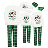 2023 Christmas Matching Family Pajamas Hanging With My Gnomies Green Plaids Pajamas Set