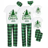 2023 Christmas Matching Family Pajamas Christmas Tree Green Plaids Pajamas Set With Baby Bodysuit