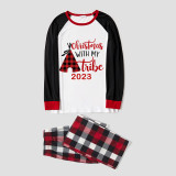 2023 Christmas Matching Family Pajamas Christmas With My Tribe White Reindeer Pajamas Set