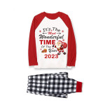 2023 Christmas Matching Family Pajamas Exclusive Design It is The Wonderful Time Black White Pajamas Set