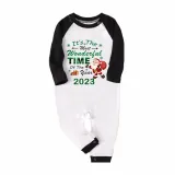 2023 Christmas Matching Family Pajamas Exclusive Design It is The Wonderful Time Green Plaids Pajamas Set
