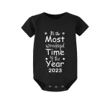 2023 Christmas Matching Family Pajamas Exclusive Design It Is Most Wonderful Time Black Pajamas Set