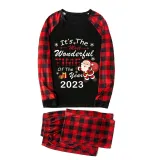 2023 Christmas Matching Family Pajamas Exclusive Design It is The Wonderful Time Black Pajamas Set