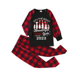 2023 Christmas Matching Family Pajamas Exclusive Design Wonderful Time Black Pajamas Set