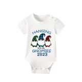 2023 Christmas Matching Family Pajamas Hanging With My Gnomies Short Blue Plaids Pajamas Set