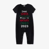 2023 Christmas Matching Family Pajamas They Are the Naughty Ones Black Pajamas Set With Baby Pajamas