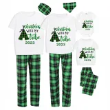 2023 Christmas Matching Family Pajamas Christmas With My Tribe Short Green Pajamas Set