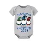 2023 Christmas Matching Family Pajamas Hanging With My Gnomies Short Blue Plaids Pajamas Set