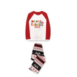 2023 Christmas Matching Family Pajamas Exclusive Design Cartoon Elephant Merry Christmas Red Top Reindeer Pants Pajamas Set