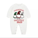 2023 Christmas Matching Family Pajamas Hanging With My Gnomies White Pajamas Set