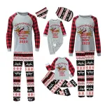 2023 Christmas Matching Family Pajamas Dachshund Through The Snow White Tops Reindeer Pants Pajamas Set