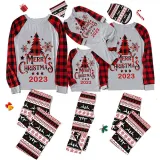 2023 Christmas Matching Family Pajamas Christmas Tree White Top Reindeer Pants Pajamas Set With Baby Bodysuit