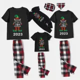 2023 Christmas Matching Family Pajamas Exclusive Design Naughty List Elf Black Short Pajamas Set