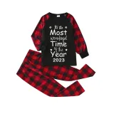 2023 Christmas Matching Family Pajamas Exclusive Design It Is Most Wonderful Time Black Pajamas Set