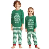 2023 Christmas Matching Family Pajamas They Are the Naughty Ones Green Strips Pajamas Set With Baby Pajamas